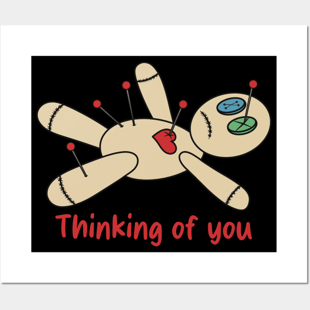 Voodoo Doll Thinking of You Dark Humor Wall Art by MadelaneWolf 
